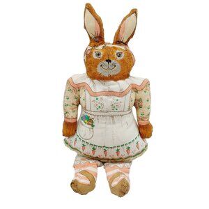 Heartline Mrs McBunny Plush Stuffed Animal 9" Bunny Rabbit 1985 Easter